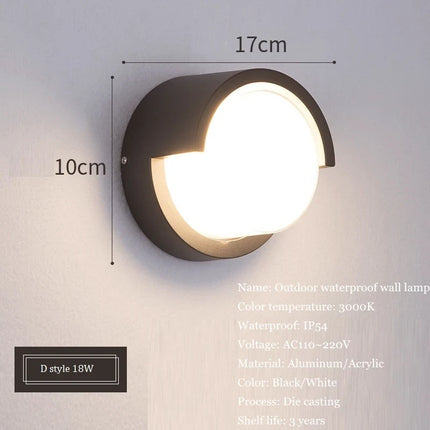 Applique murale extérieure en aluminium étanche pour jardin et balcon — LZ4X9T2