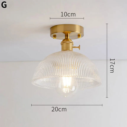Plafonnier japonais moderne en verre sculpté au style rétro élégant — LZ7FQ2