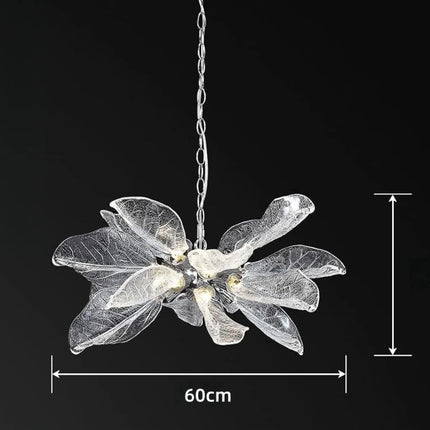 Lustre moderne en métal avec feuilles décoratives élégantes — LZ4X9P