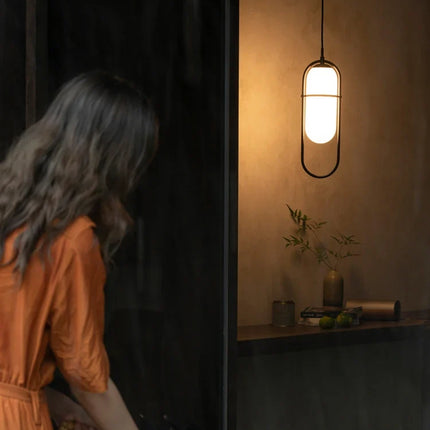 Lustre suspension industriel moderne en verre et métal — LZ4X9T2