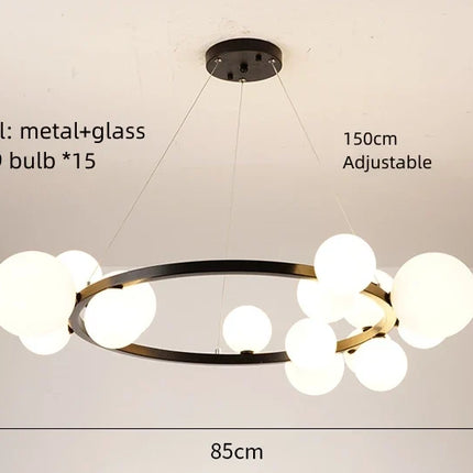 Lustre en verre avec suspension à cordon réglable et ampoule incluse — LZ4X9T