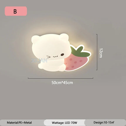 Plafonnier LED enfant motif ours et fruits cartoon — LZ4X9JQ