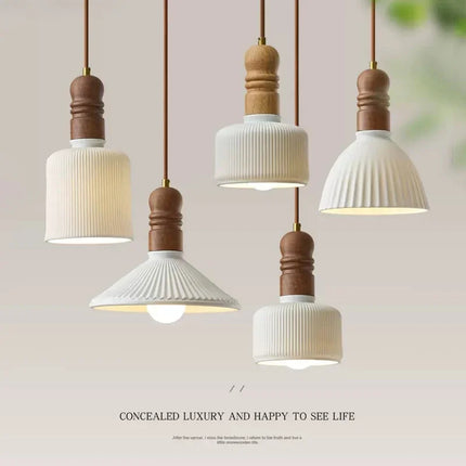 Lustre suspension nordique en bois massif pour intérieur — LZ4X9P
