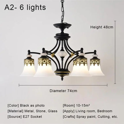 Lustre LED vintage en verre pour intérieur rétro — LZ4X9P2