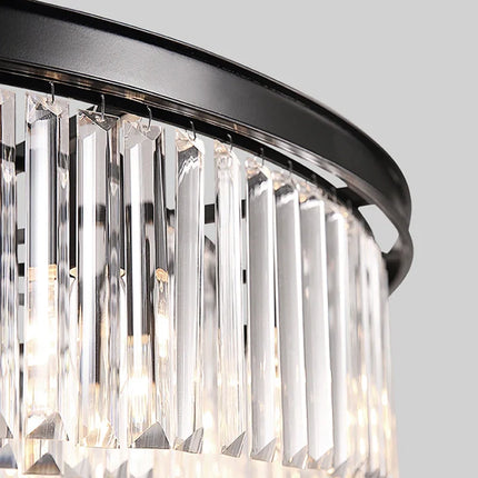 Lustre rond en cristal de luxe avec lampes dorées — LZ4X9P
