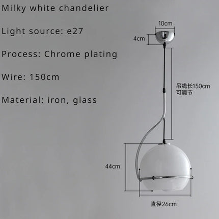 Lustre suspension boule en verre style nordique rétro pour cafés — LZ4X9T2