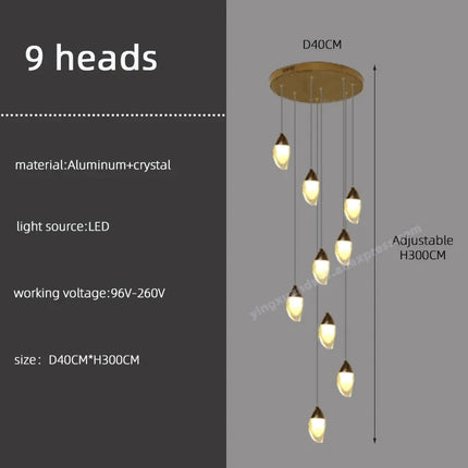 Lustre en cristal design luxe pour éclairage moderne — LZ4X9T1