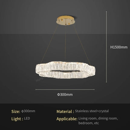 Lustre moderne en cristal avec éclairage LED élégant — LZ4P9XJ