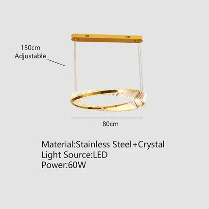 Suspension LED dorée avec cristal au design moderne et élégant — LZ4X9M