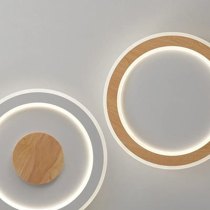 Plafonnier LED ultra-mince en bois massif style nordique moderne — LZ4XJ9