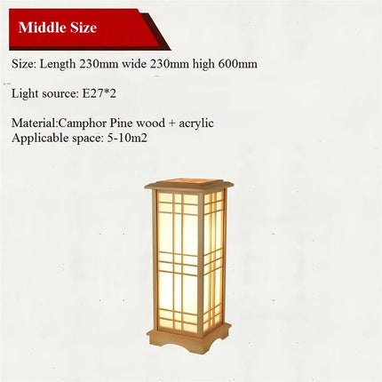 Lampadaire japonais en bois massif pour intérieur lumineux — LZ4X9T2
