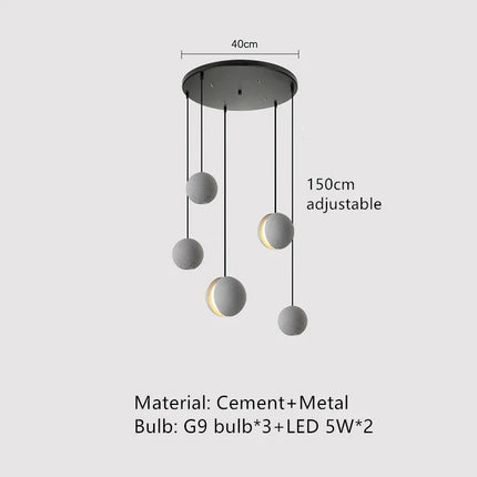 Suspension ronde en ciment au style vintage pour intérieur — LZ7D9X