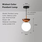 Lampe à suspension Noyer / Blanc chaud