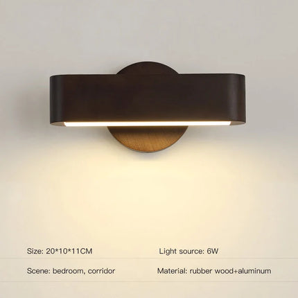 Applique murale intérieure moderne pour chevet chambre salon enfants escalier couloir fond veilleuse lampe circulaire en bois
