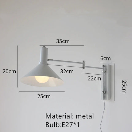 Applique murale vintage rotative style lampe de lecture rétro — LZ4P9XQ