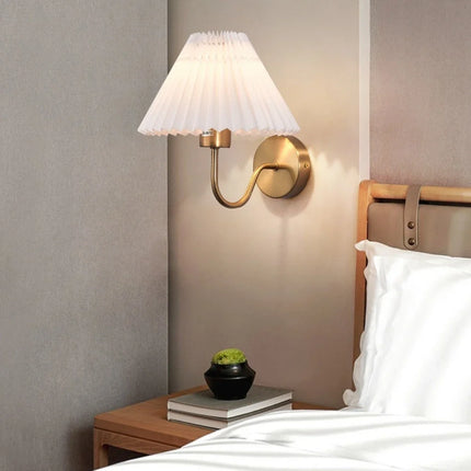 Applique murale rétro en tissu plissé — LZ4X9Q2