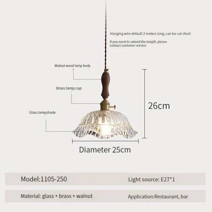 Suspension moderne en bois, verre et laiton — LZ4X9M2