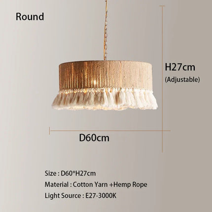 Suspension vintage en tissu à franges ficelle — LZ4X9P