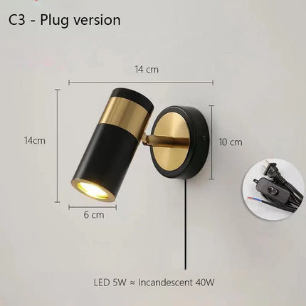 Applique murale LED nordique avec éclairage réglable — LZ4G7XQ