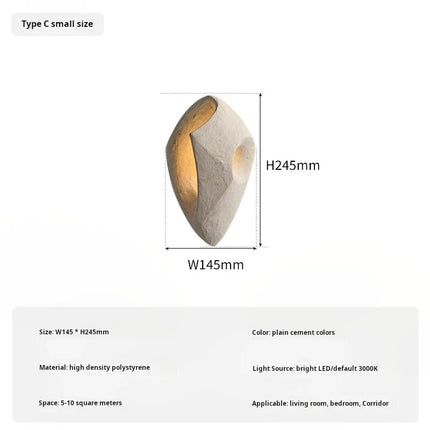 Applique murale LED en ciment style nordique Wabi Sabi — LZ4D7Q2