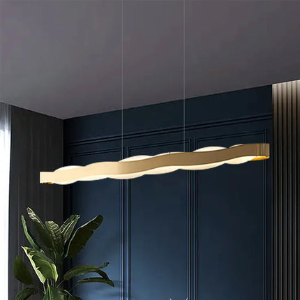 Lustre moderne en acier inoxydable à design ondulé pour intérieur — LZ4X9J2