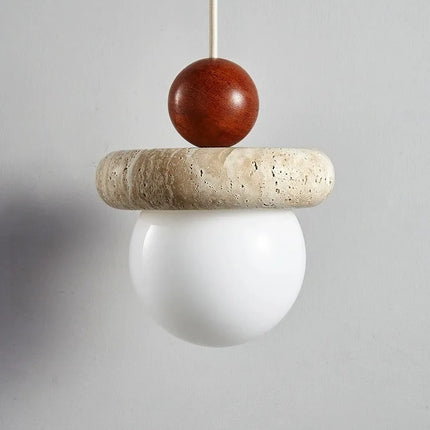 Suspension Led Style crème chambre chevet médiévale Memphis chambre d'enfant fil suspendu petite pierre claire bois