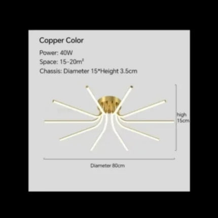 Plafonnier LED en cuivre au design artistique moderne — LZ4X9T2