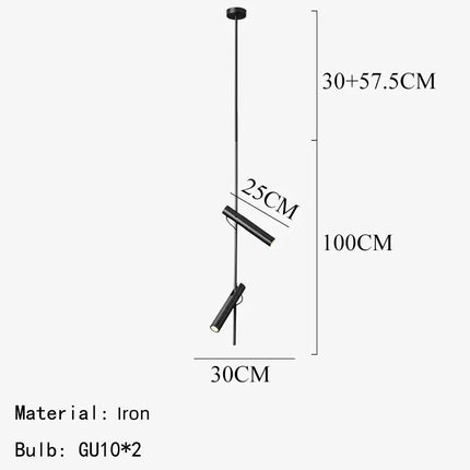 Lustre LED minimaliste rotatif en fer et acier 1 à 3 têtes — LZ4M9Q2N