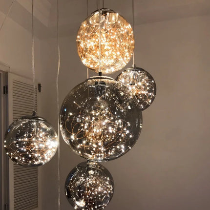 Lustre suspension nordique en verre étoilé pour intérieur — LZ4Q7X9