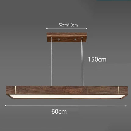 Lustre led modernes design bois foncé pour décoration intérieure