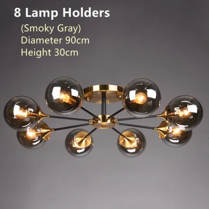 Lustre suspension en verre boule pour éclairage élégant — LZ4X9M
