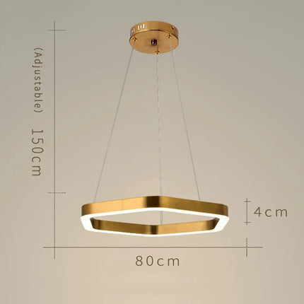 Lustre suspension hexagonal moderne en acier inoxydable — LZ4X9T