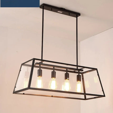 Suspension industrielle vintage en fer et acrylique pour cuisine et bar — LZ4X9M2