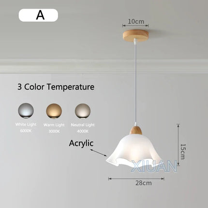 Suspension LED nordique en bois massif pour restaurant — LZ4X9T