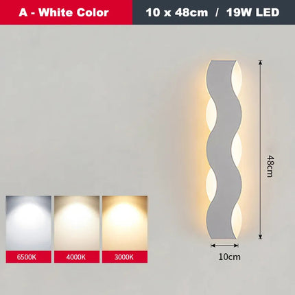 Applique murale LED design vague pour couloir intérieur — LZ4XJ9