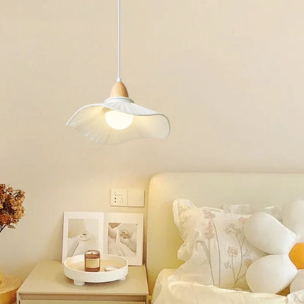 Lustre suspension nordique en bois et tissu pour intérieur — LZ4X9P