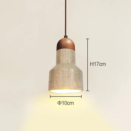 Suspension en travertin jaune style japonais wabi-sabi pour chambre et restaurant — LZ4N7Q2