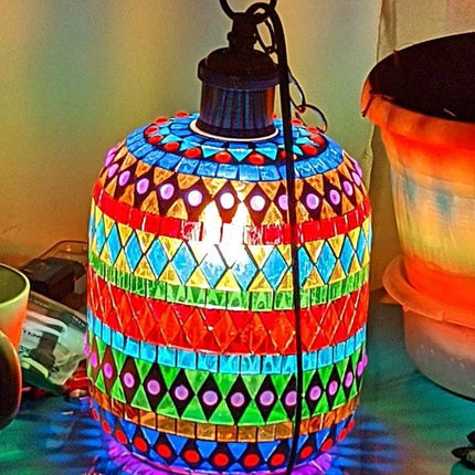 Suspension LED style bohémien en mosaïque turque rétro — LZ4X9P2