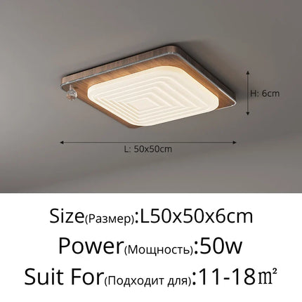 Plafonnier LED rétro en bois style médiéval élégant — LZ4X9P2