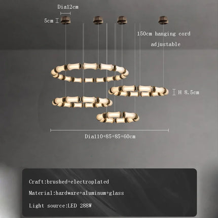 lustre led en verre design moderne de luxe