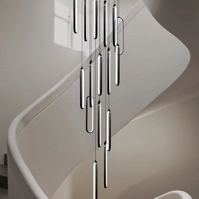lustre ovale led minimaliste pour duplex hôtel penthouse