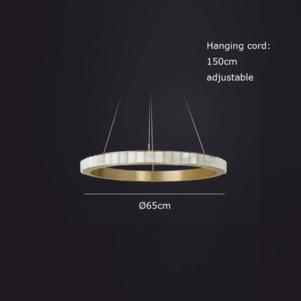 Suspension ronde en marbre et acier inoxydable élégant — LZ4X9P