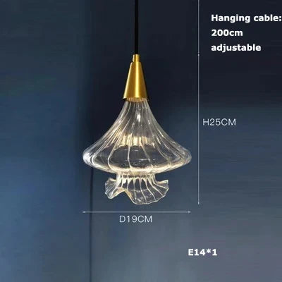 Suspension en verre cristal style art déco avec éclairage LED intégré — LZ4X9P2