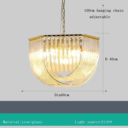Lustre LED en verre au design moderne pour restaurant et hôtel — LZ4X9P