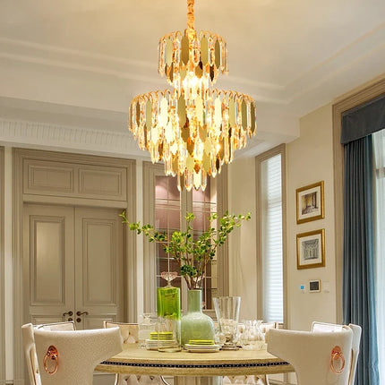 Lustre LED de luxe finition or chromé pour décoration moderne — LZ4X9T2