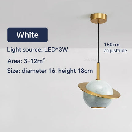 Suspension nordique en marbre et cuivre au design moderne — LZ4X9T