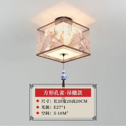 lustre chinois créatif lotus éclairage suspendu peinture décorative
