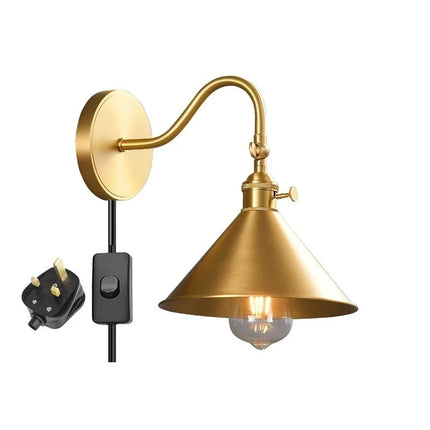 Applique murale moderne en cuivre avec chaîne et ampoule LED Edison réglable — LZ4X9P2
