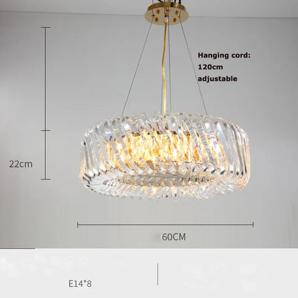 Lustre LED en verre cristal Art déco à intensité variable — LZ4P9XJ