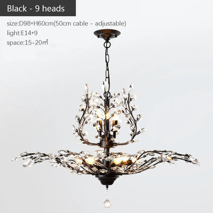 Suspension bougie LED style nordique en cristal pour salon et hôtel — LZ4T9X